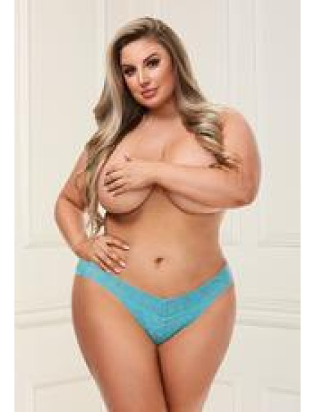 BACI LOW RISE THONG - NEON BLUE - 3X (C)