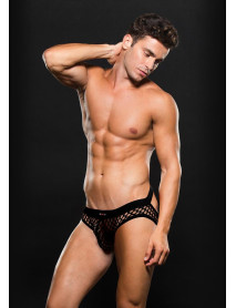 ENVY MODERN FISHNET OPEN BACK BRIEF - BK