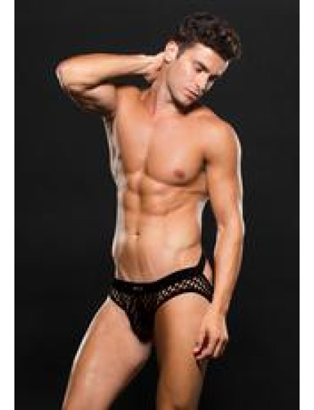 ENVY MODERN FISHNET OPEN BACK BRIEF - BK ENVY MODERN FISHNET OPEN BACK BRIEF - BK