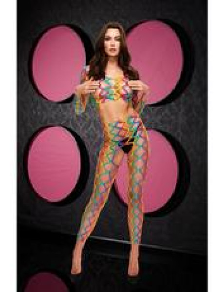 2 PC RAINBOW CROP TOP and PANTS SET