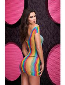 RAINBOW JACQUARD MINI DRESS