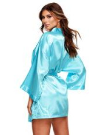 ALL SATIN ROBE - BLUE