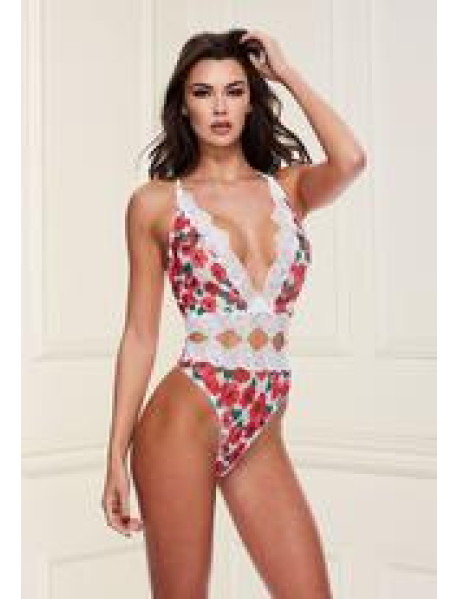 WHITE FLORAL and LACE TEDDY WHITE FLORAL and LACE TEDDY