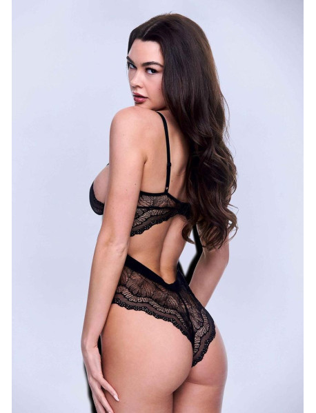SEXY STRAPPY LACE TEDDY-BLACK-ML