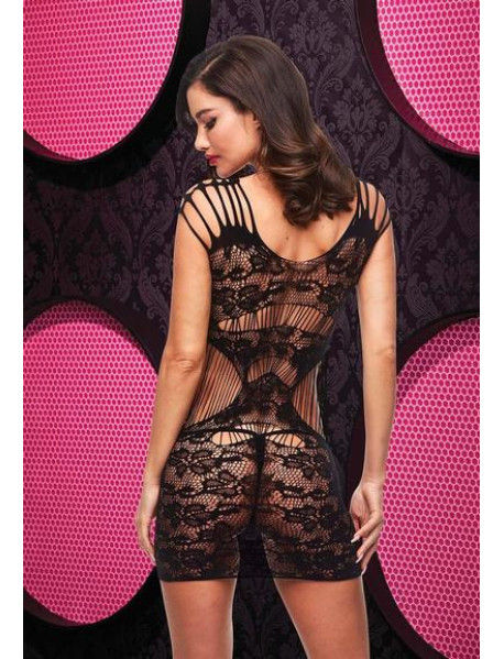 LACE CUT OUT MINI DRESS - BLK LACE CUT OUT MINI DRESS - BLK