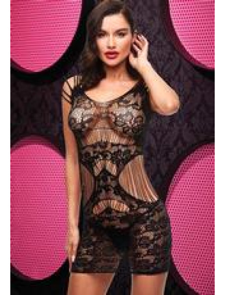 LACE CUT OUT MINI DRESS - BLK LACE CUT OUT MINI DRESS - BLK
