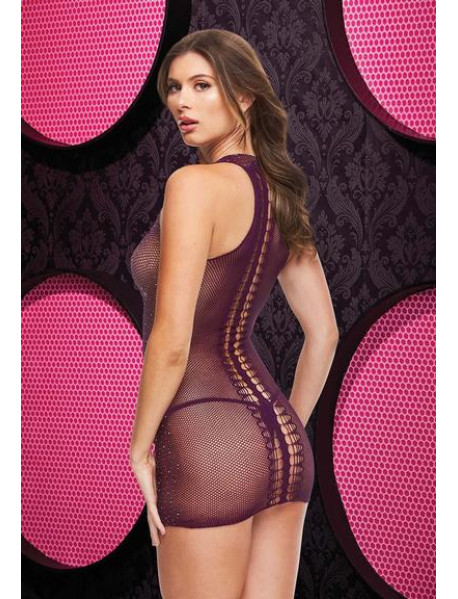 BLING BLING HALTER MINI DRESS - PUR