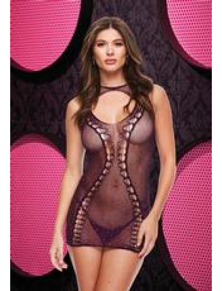 BLING BLING HALTER MINI DRESS - PUR