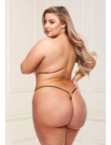 PEEK-A-BOO CROTCHLESS PANTY - BLK- XL PEEK-A-BOO CROTCHLESS PANTY - BLK- XL