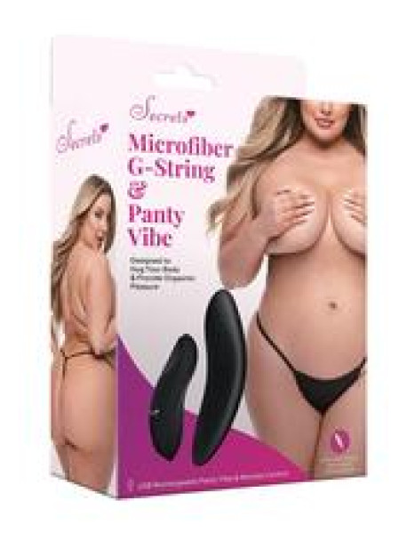 Microfiber G-String and Panty Vibe - Black - QS Microfiber G-String and Panty Vibe - Black - QS
