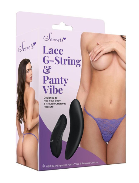 Lace G-String and Panty Vibe - Purple - OS