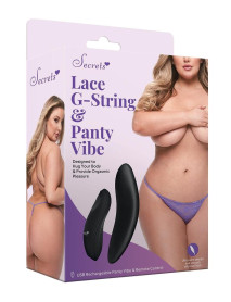 Lace G-String and Panty Vibe - Purple - QS