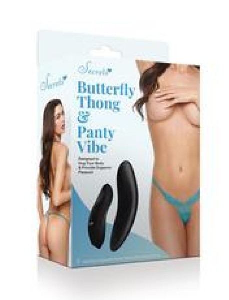 Butterfly Thong and Panty Vibe - Turquoise - OS Butterfly Thong and Panty Vibe - Turquoise - OS