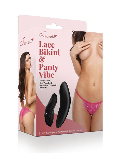 Lace Bikini and Panty Vibe - Hot Pink - OS