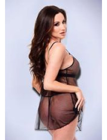 2PC STRAPPY LACE and MESH BABYDOLL SET    