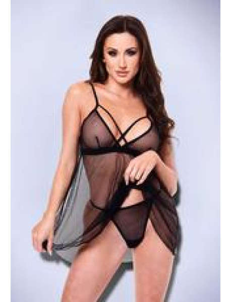 2PC STRAPPY LACE and MESH BABYDOLL SET 2PC STRAPPY LACE and MESH BABYDOLL SET