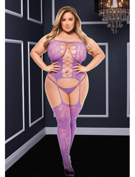 CORSET SUSPENDER LACE BODYSTOCKING (C)