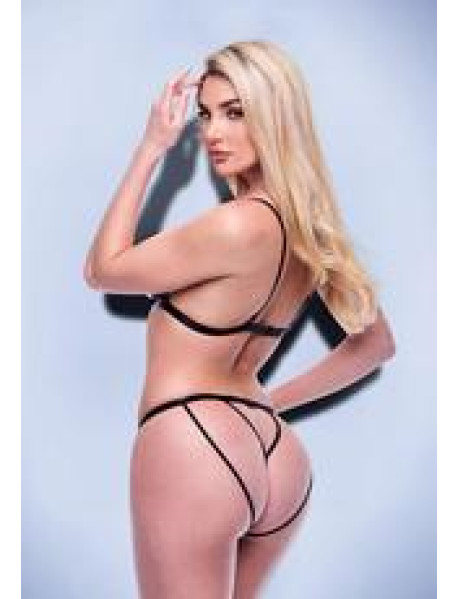 PEEK-A-BOO BRA/CROTCHLESS OPEN BK PANTY 