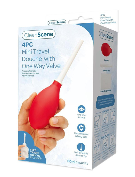 4 Piece Mini Travel Douche with One Way Valve