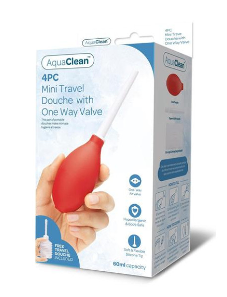 4 Piece Mini Travel Douche with One Way Valve 4 Piece Mini Travel Douche with One Way Valve
