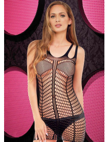 SHREDDED MINI DRESS - BLACK - ONE SIZE