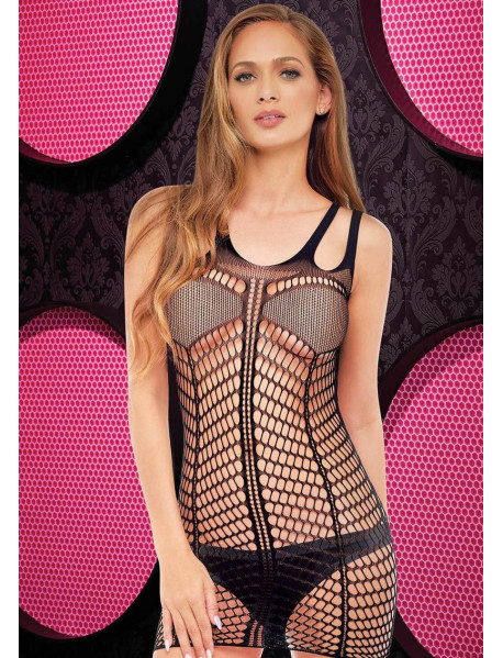 SHREDDED MINI DRESS - BLACK - ONE SIZE SHREDDED MINI DRESS - BLACK - ONE SIZE