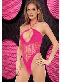 FISHNET HALTER BODYSUIT -HP -ONE SIZE