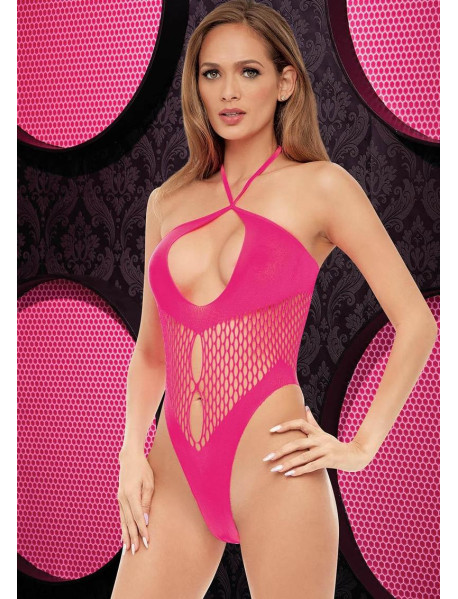 FISHNET HALTER BODYSUIT -HP -ONE SIZE FISHNET HALTER BODYSUIT -HP -ONE SIZE