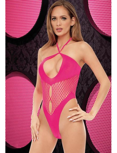 FISHNET HALTER BODYSUIT -HP -ONE SIZE FISHNET HALTER BODYSUIT -HP -ONE SIZE