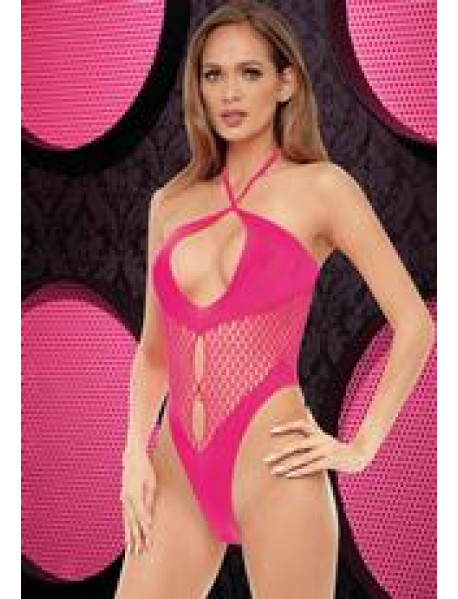 FISHNET HALTER BODYSUIT -HP -ONE SIZE FISHNET HALTER BODYSUIT -HP -ONE SIZE
