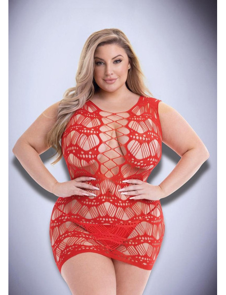 CORSET FRONT LACE MINI DRESS-RED-Q