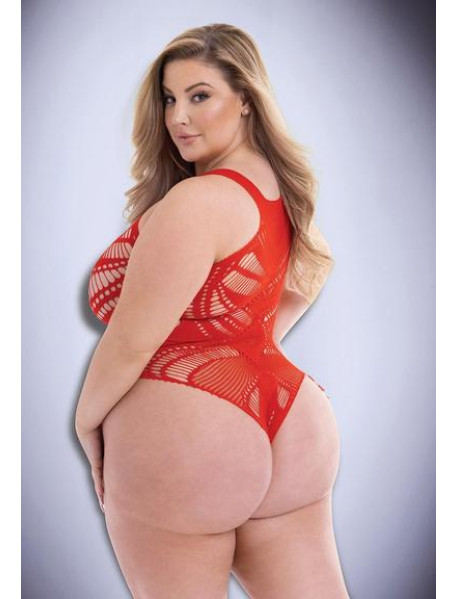 JACQUARD BODYSUIT-RED-Q JACQUARD BODYSUIT-RED-Q