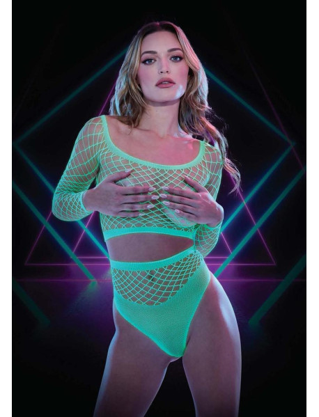 2PC GID LONG SLEEVE CROP TOP and PANTY SET