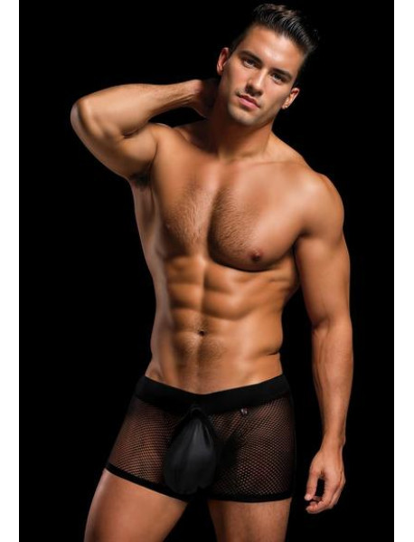 ENVY SNAP DOWN MESH BOXER BRIEFBLACK-M/L