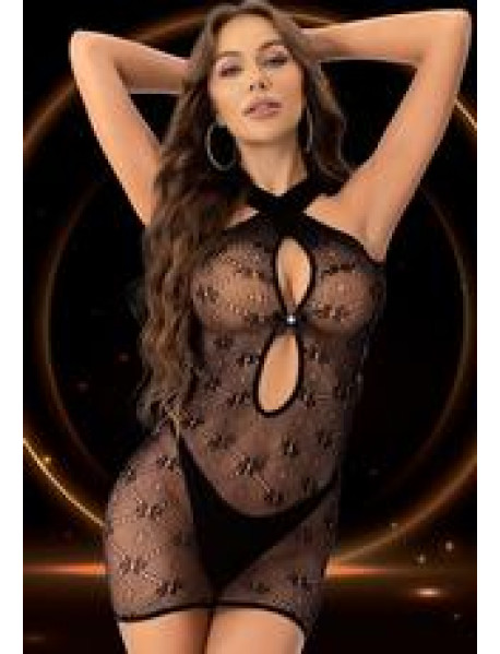 HALTER TOP MINI DRESS BLACK- ONE SIZE