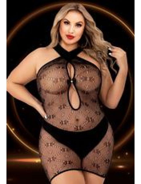 HALTER TOP MINI DRESS BLACK- QUEEN