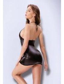 WETLOOK and MESH MINI DRESS