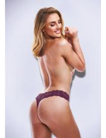LACE and PEARLS CROTCHLESS THONG-PUR-L