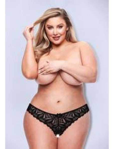 CROTCHLESS STRAPPY BRAZILIAN BIKINI-BLK CROTCHLESS STRAPPY BRAZILIAN BIKINI-BLK