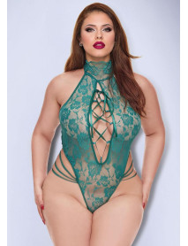 EMERALD LACE BODYSUIT-GREEN-Q
