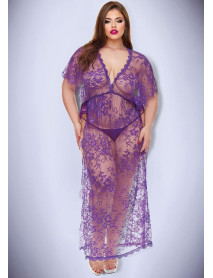 MIDNIGHT DESIRE LACE GOWN-PURPLE-Q