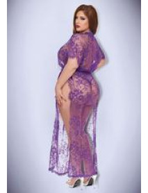 MIDNIGHT DESIRE LACE GOWN-PURPLE-Q