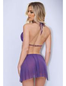 AMETHYST LACE BABYDOLL-PURPLE-SM