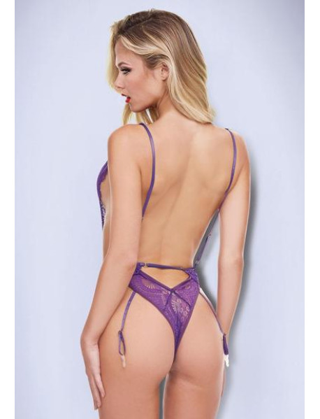 RAVEN RUFFLE BODYSUIT-PURPLE-SM