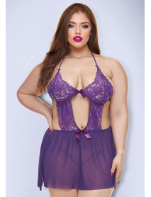 AMETHYST LACE BABYDOLL-PURPLE-Q