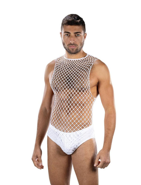 FULL EFFECT FISHNET 2-PIECE STE WHITE