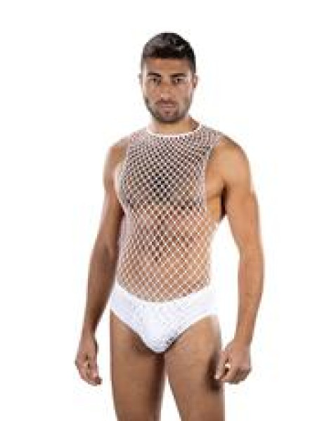 FULL EFFECT FISHNET 2-PIECE STE WHITE