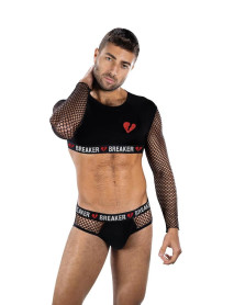 HEARTBREAKER MESH CROP TOP and BRIEFS SET