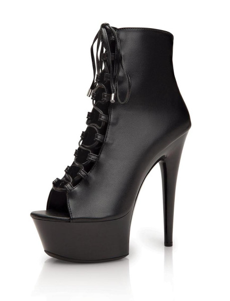 6 PLATFORM BLACK BOOTIE SZ 7