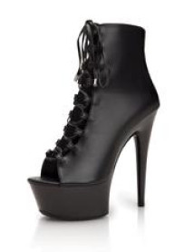 6 PLATFORM BLACK BOOTIE SZ 9